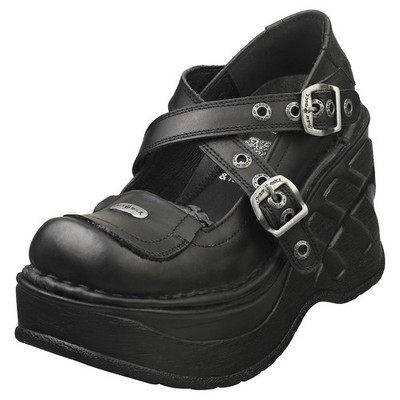 New Rock Neo Cuna Sport Hashtag Womens Platform Boots in Black - 8 US