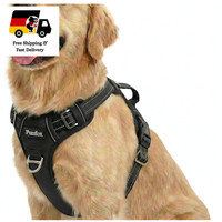 Anti Zug Hundegeschirr Verstellbar MittelgroßE Hunde Schwarz Reflektorstreifen