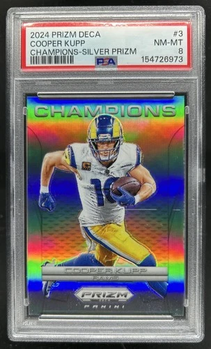 2024 Panini Prizm Deca Football Silver Cooper Kupp #3 PSA 8
