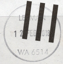 12 FEB 2018 dated CIRCULAR postmark LEEMAN, WA 6514
