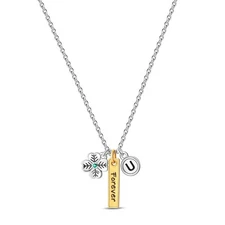 KUNSIR 925 Sterling Silver Lucky Forever Pendant Necklace For Women Jewelry Gift