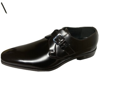 Versace Collection mens brown polished leather loafer shoes Size 9