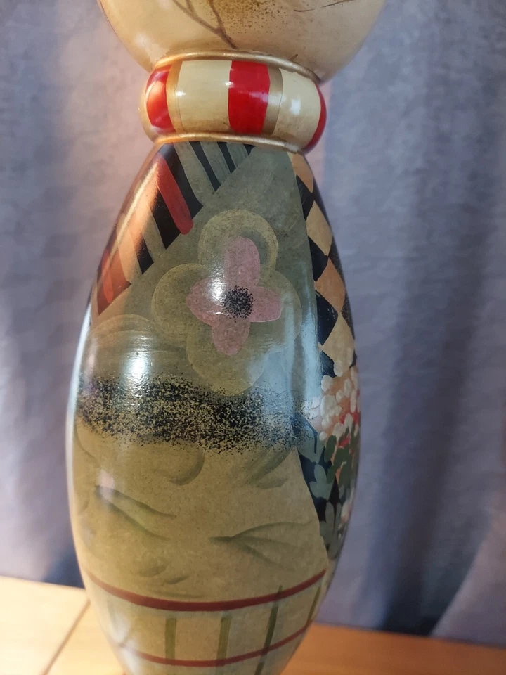 2 Candelabros Bombay Company Madera Pintado a Mano Audaz Pilar 13" y 15" Foto 3 de 4