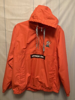 Nickelodeon Members Only Orange Nicktoons 90's Rain Jacket Shiny