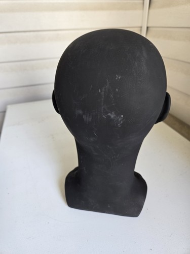 Testa di manichino uomo nero lucido da tavolo - Foto 3 di 6