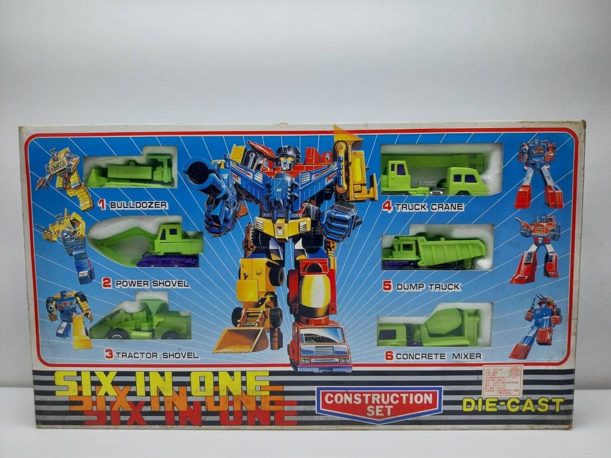 Diaclone Construction Vehicle Robot Build Combined Set of 6
