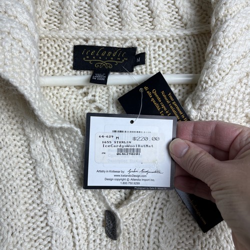 Icelandic Design Women’s Sweater Wool Silk Mohair Nylon Blend Size Med Cream NWT - Picture 5 of 10