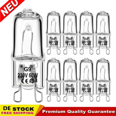 10x G9 Glühbirne Halogenlampe 25W/40W/60W 220-240V Warmweiß Leuchtmittel Qdvkhox