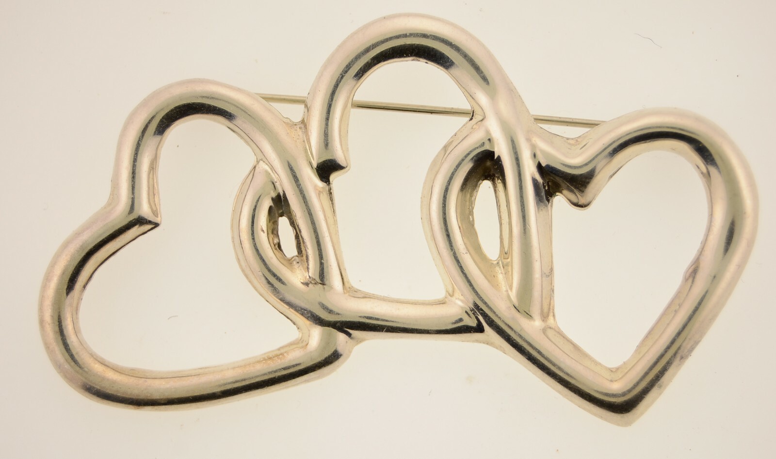 3 Interlocking Hearts Sterling Silver Mexico Soli… - image 1