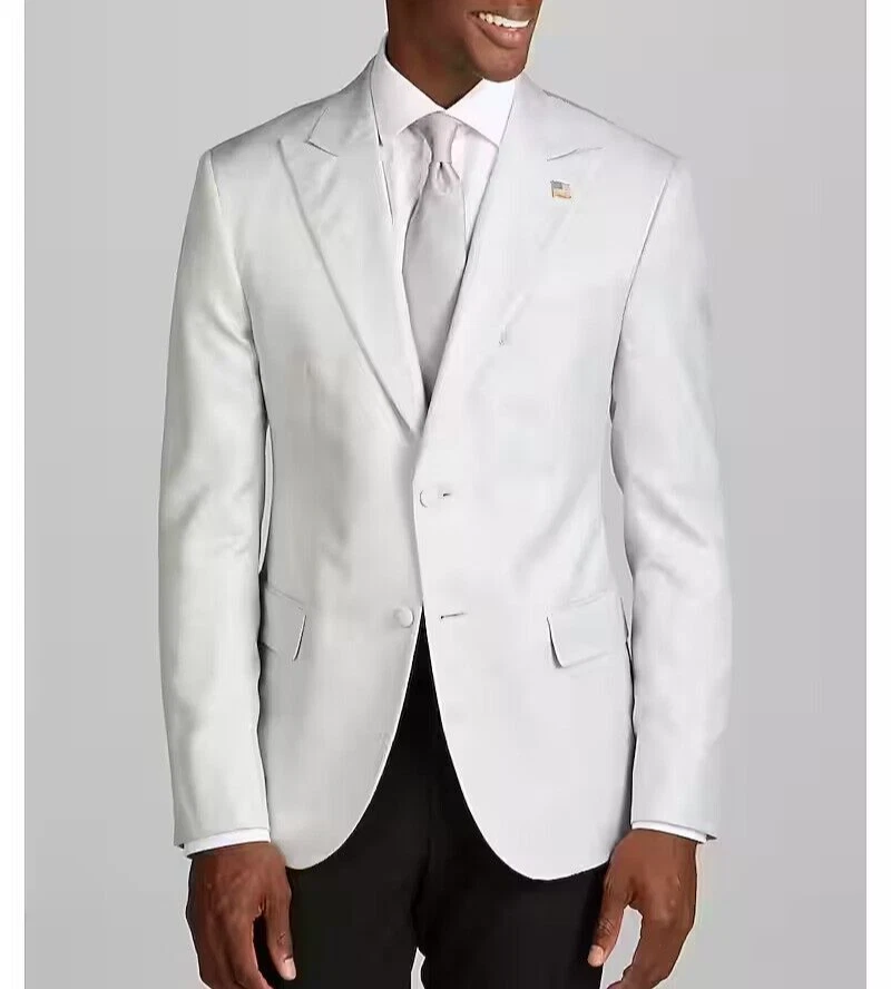 Chaqueta Blazer Jos A Bank Reserve 100 % seda ajuste a medida lisa de cena 42R D010027 Foto 4 de 4