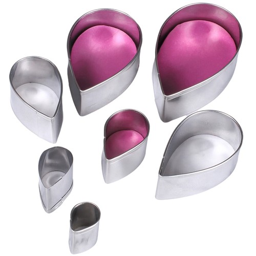Rose Cutter Water Drop Shape Fondant Flowers Mold Petal Stencils Cookie Cutters - Picture 3 of 9