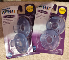 2- 2 Packs - Philips Avent Soothie Pacifier in Blue 0-3 months