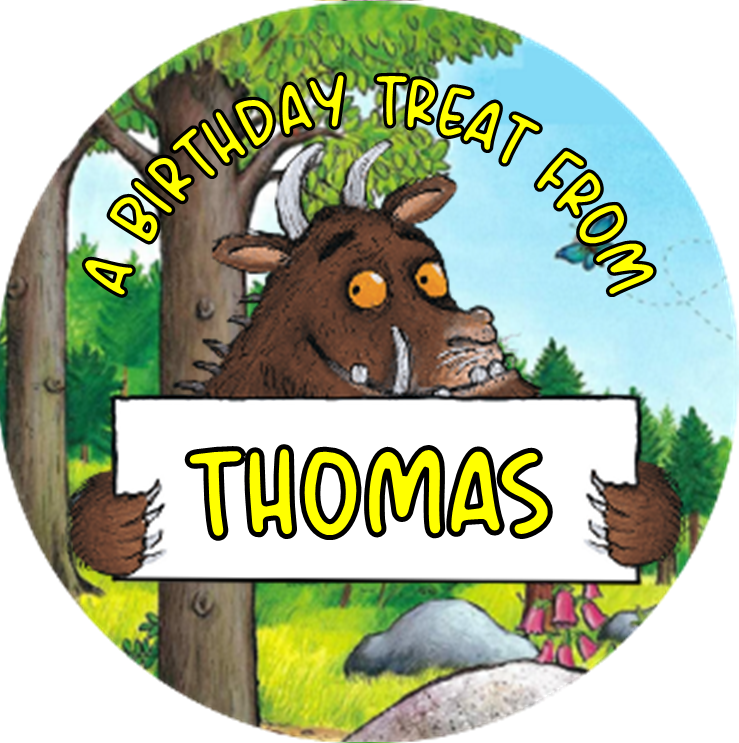 35x Personalised stickers party bags sweet cone Labels Gruffalo eBay