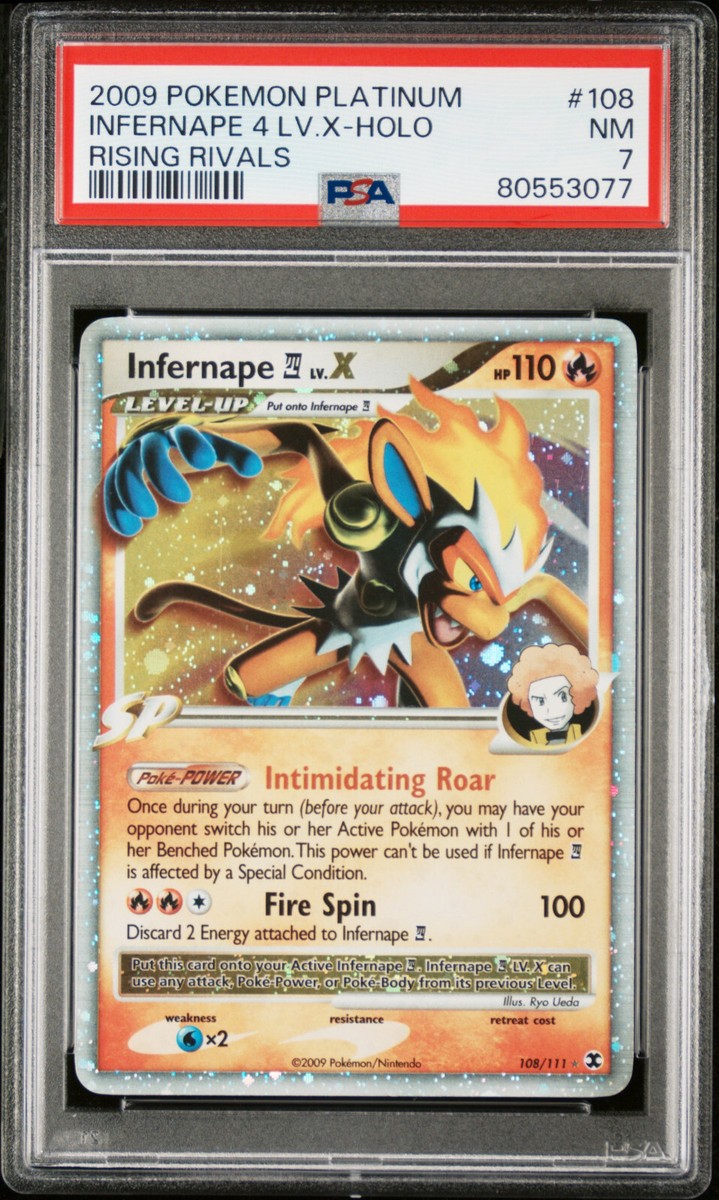 2009 POKEMON RISING RIVALS INFERNAPE LV X #108 ULTRA RARE PSA 7 NM