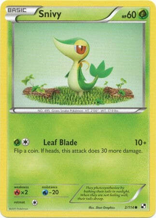 Pokemon Black & White   2/114 Snivy Common Card