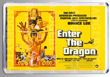 ENTER THE DRAGON (UK yellow) movie poster LARGE FRIDGE MAGNET- BRUCE LEE!