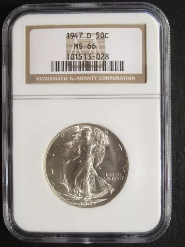 1947-D Walking Liberty Half Dollar NGC MS66 (3028)