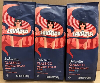 Lavazza Dolcevita Classico Ground Coffee 3 Packages Medium Roast