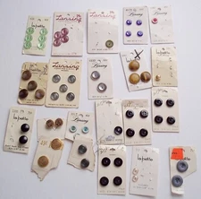 Vintage Button Lot Card & Partial Card Lot Variety of Brands
