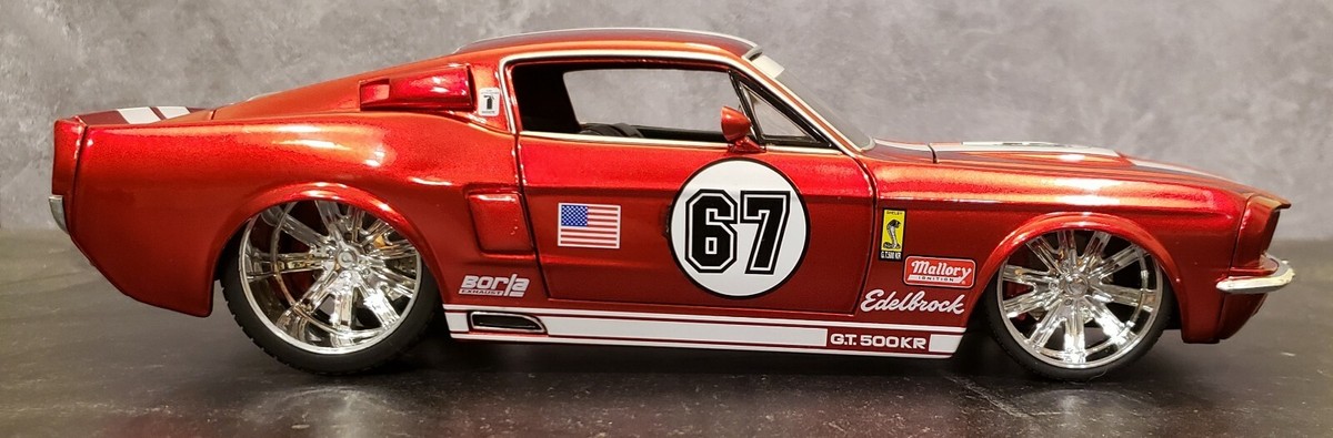 Jada Toys 1967 Shelby GT-500KR 1:18 Scale Red w/White Stripes