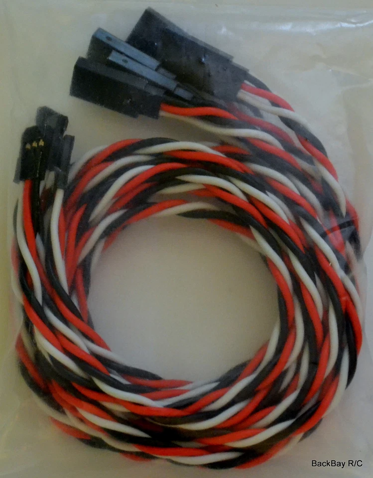 (5) Futaba Servo Extension Leads with 60CM Heavy Duty Twisted 20awg Wire - Image 2 of 2
