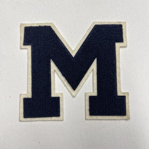 VTG Letterman Varsity Patch Letter M Blue Chenille Felt Sports Athletic Logo - Picture 3 of 10