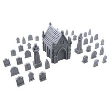 Mausoleum Graveyard Scene, Terrain Scenery for Tabletop 28mm Miniatures Wargame