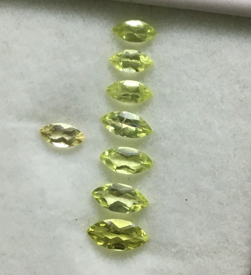 Piedra preciosa genuina (sin calefacción) corte marquesa crisoberilo 8 piezas 2,75 quilates 8 a 6 mm Foto 3 de 4