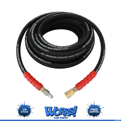 #ad #ad Hot Water Pressure Washer Hose 3 8quot; x 50ft 6000psi 2 Braid R2 Black $60.99