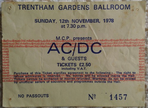 AC⚡DC MEGA RARE ORIGINAL CONCERT TICKET POWERAGE TOUR 1978 LIVE ...