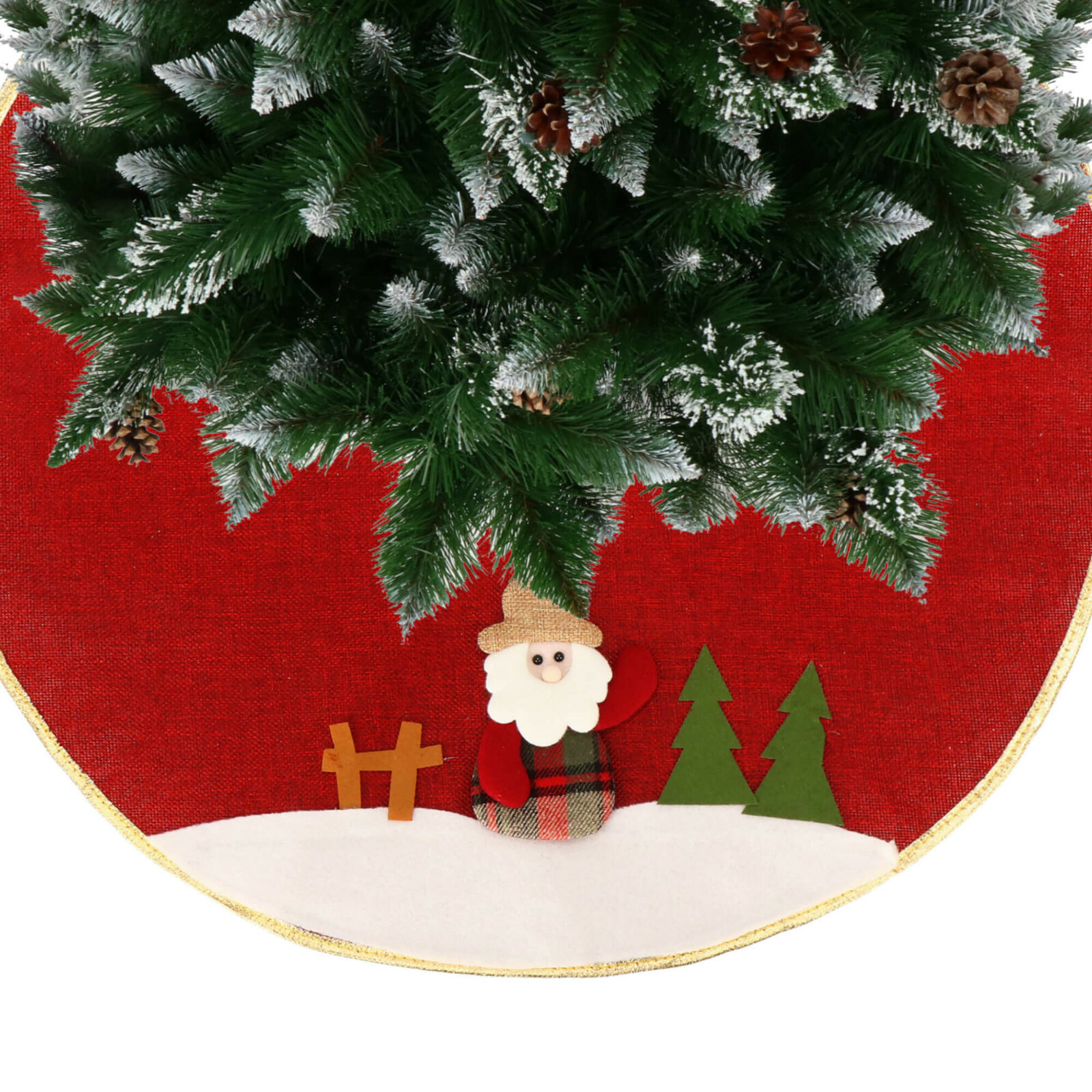 Weihnachtsbaum Rock 90cm Rot - Baumdecke Für Christbaum Dekoration