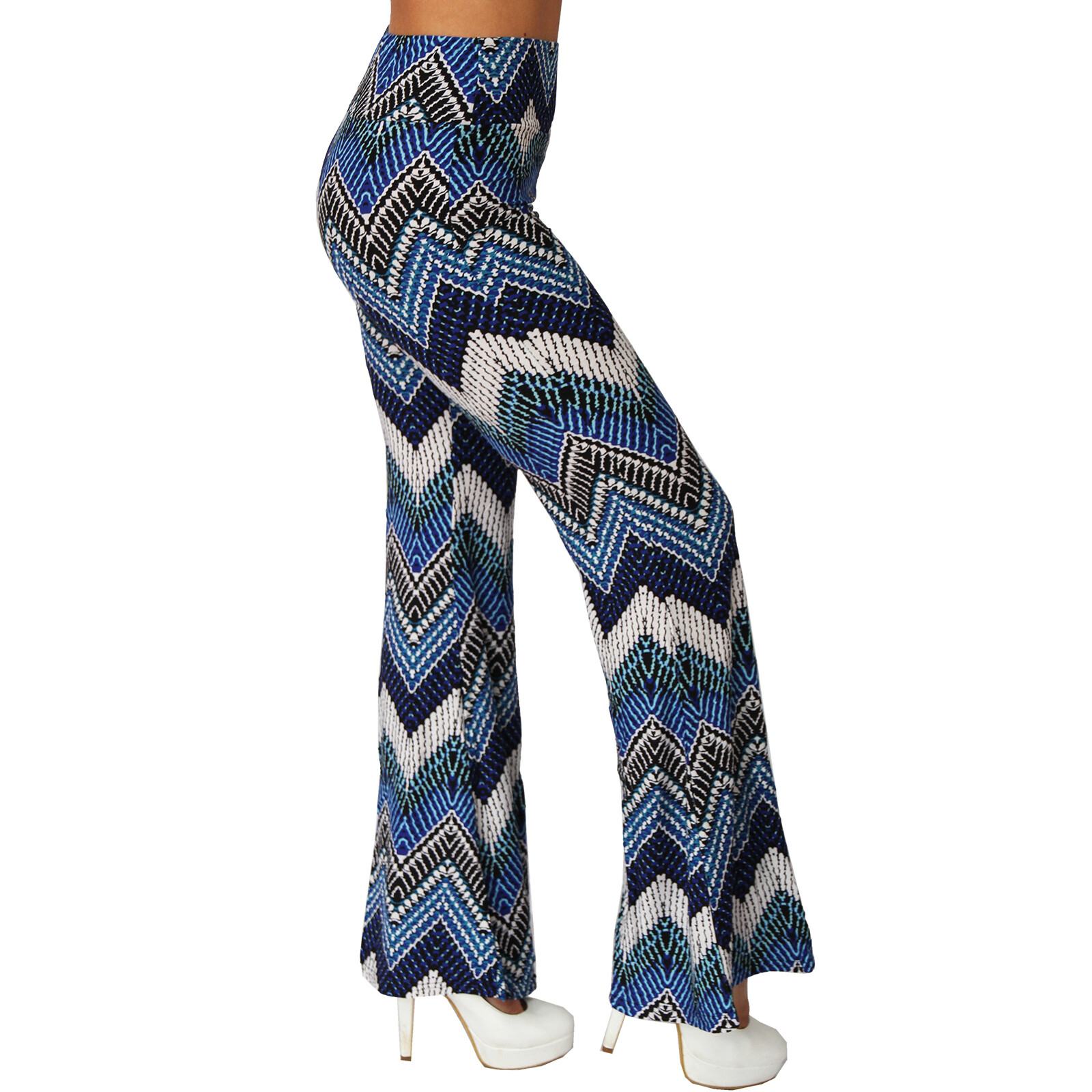 Aztekisch High Waist Schlag Leggins Hose Leggings Schlaghose hoher Bund