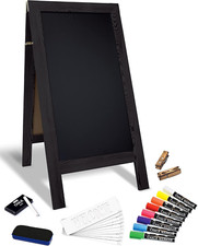 Extra Large Magnetic A-Frame Chalkboard Sign with Accessories - Black 20"x40