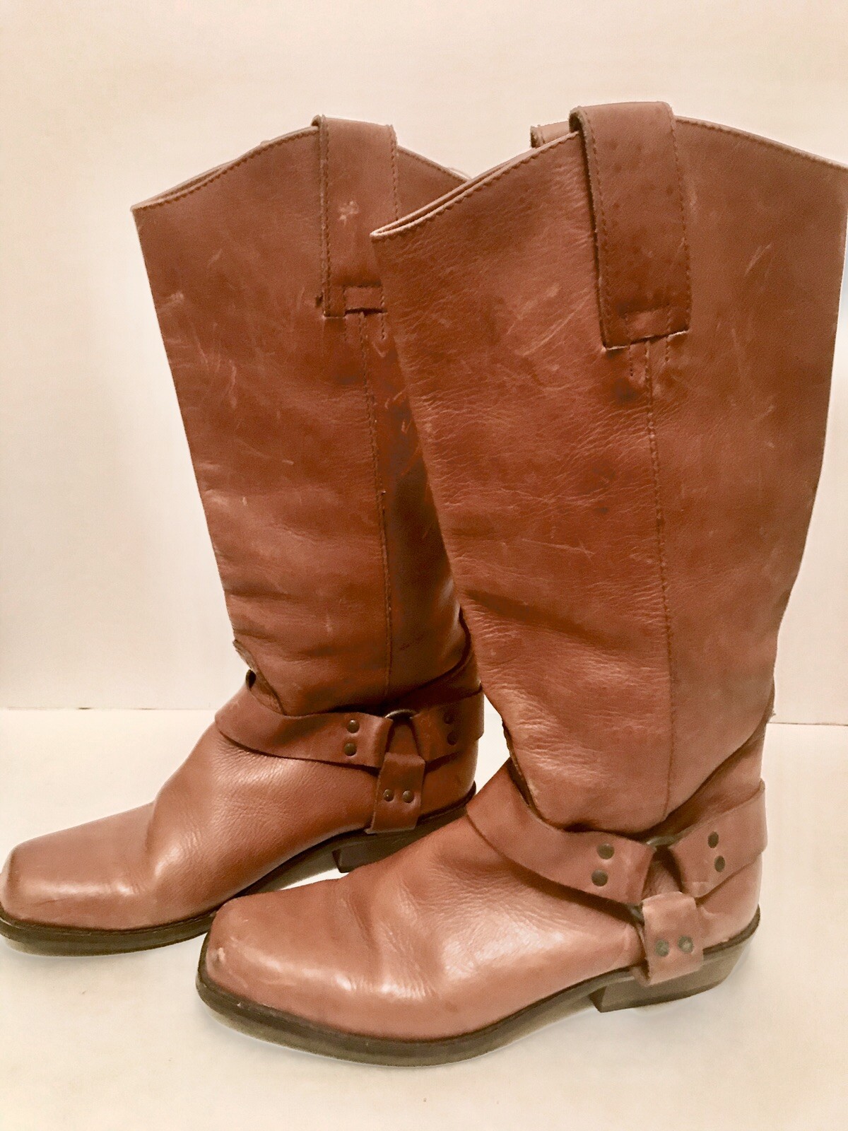 Vintage Tan Leather Distressed 