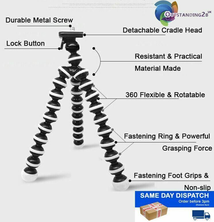 Large Flexible Gorilla Tripod For DSLR Camera Camcorder GoPro