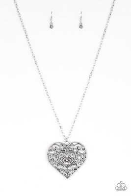 Paparazzi Classic Casanova Silver Necklace - Heart - Valentine  (L3)