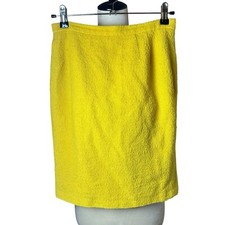 MaxMara Yellow Boucl Wool Pencil Skirt US 4 Small Made Italy Bright Retro