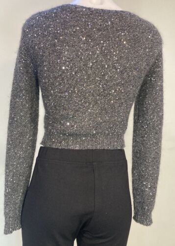Joseph Wool & Sequins knitted grey cardi, size Small, VGC - Picture 3 of 10