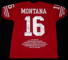 JOE MONTANA AUTOGRAPHED STAT JERSEY (SAN FRANCISCO 49'ERS) - JSA & PSA DNA!