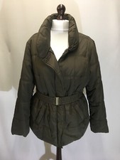 Women's Country Style, Olive Green Coat, With Belt. Uk 14. Eu42. F&f Brand.