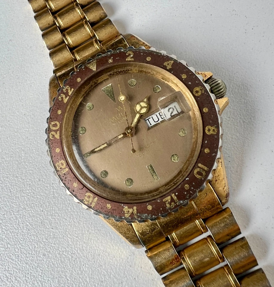 Reloj Automático Mulco 482-253 Cal 2878 Vintage Hombre Esfera Beige 25 Joyas Foto 2 de 4