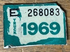1969 TRUCK/PICKUP Washington State Vinyl year tab
