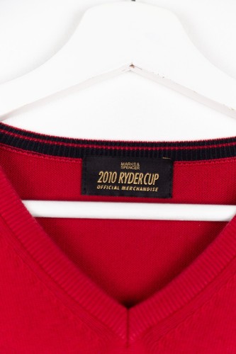 Ryder Cup Gilet Maglia Uomo MEDIA Rosso Scollo a V 2010 Celtic Manor Golf - Foto 6 di 11