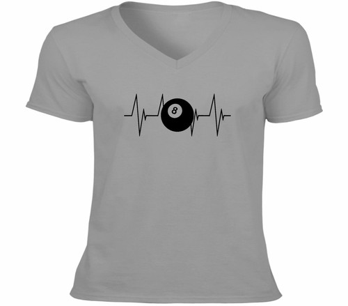 Mens Unisex Tee T-Shirt Ball Heartbeat Lifeline Gift Shirts Hobby Pool Balls - Picture 4 of 11