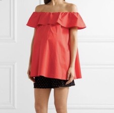 Hatch Maternity Women  s THE CHLOE TOP Poppy Red Size O/S One Size NEW