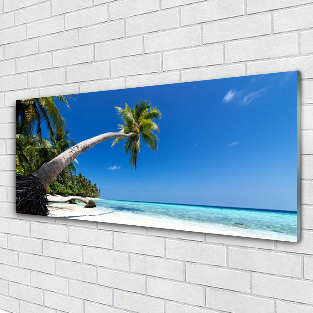 Tableau mural Mer 125x50 cm en verre trempé de qualité premium Tulup