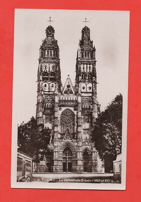 Tours Cathédrale St Gatien (C1388) Schwarzweiß Postkarte 1 Stück Frankreich