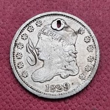 1829 Capped Bust Half Dime 5c Better Grade VF Details #49613