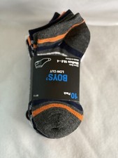 Boys Low Cut Socks 10 Pack Shoe Size 10.5-4