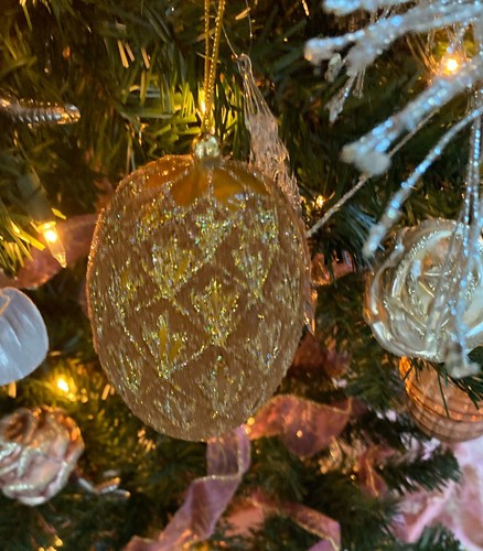 Set Of 23 Christmas Ornaments Vintage Neiman Marcus GlitteryGold Bronze Tones - Picture 14 of 24